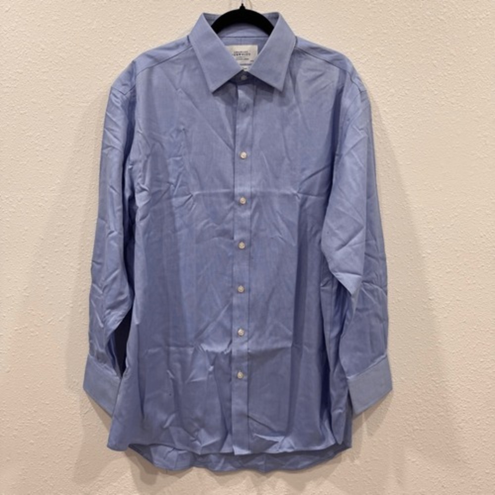 Charles Tyrwhitt Classic Fit long sleeve shirt blue size 17 1/2 /32